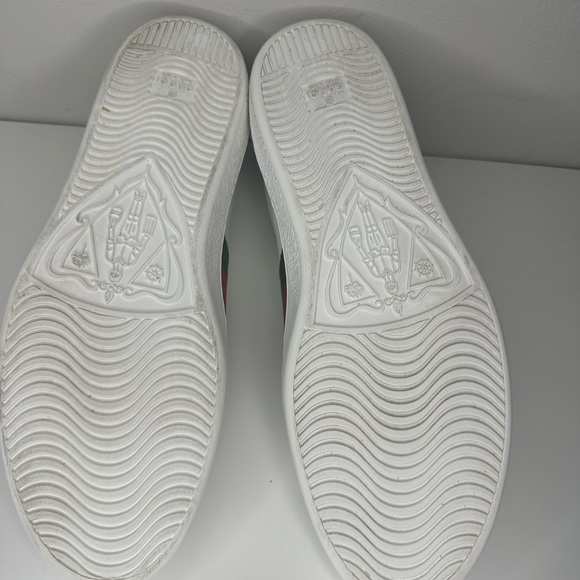 Gucci Mens Ace Low Too Embroidered White Leather Size 11 Sneaker. Like NEW - Picture 8 of 9